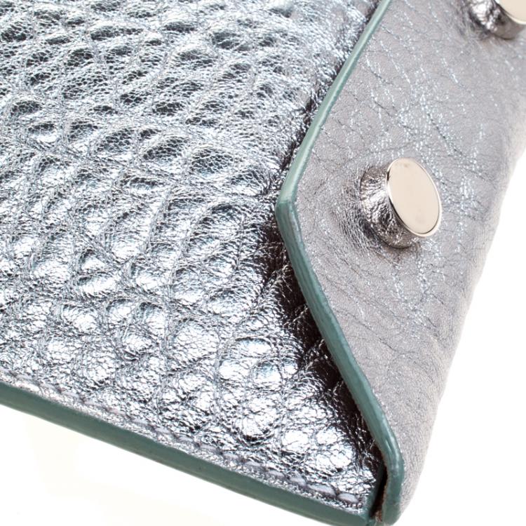 مملوكة مسبقًا Jimmy Choo Metallic Green Leather Lockett Envelope Clutch