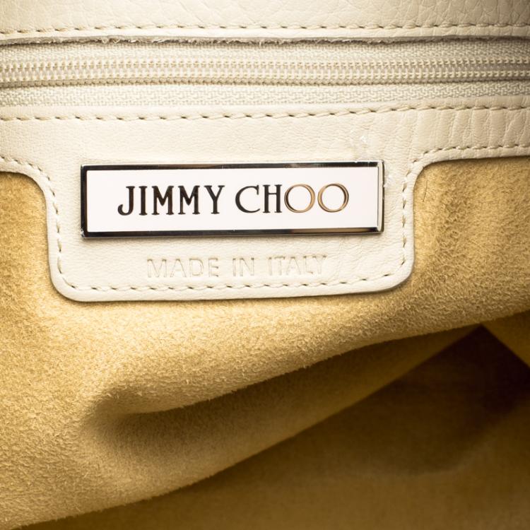Pre Owned Jimmy Choo Beige Python and Calf Hair Patchwork Kaja Shoulder Bag