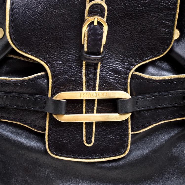 Pre Owned Jimmy Choo Black Leather Tulita Bag