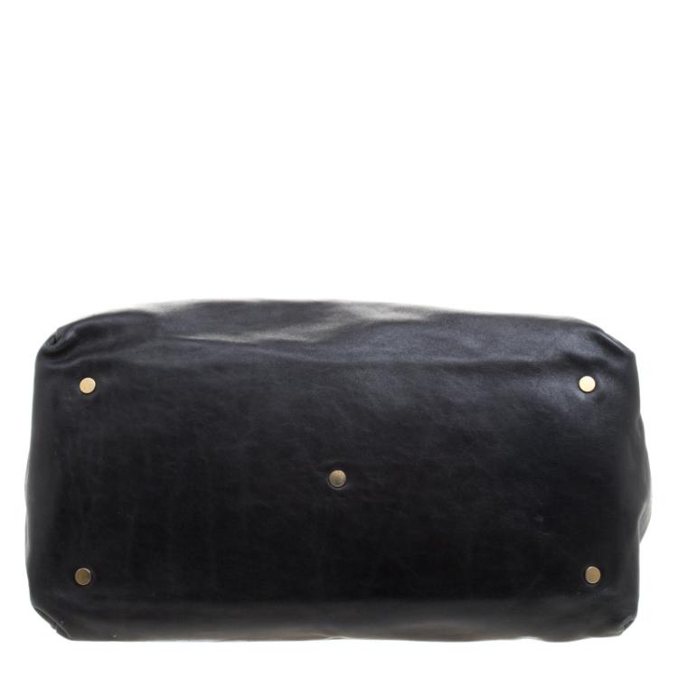 Pre Owned Jimmy Choo Black Leather Tulita Bag