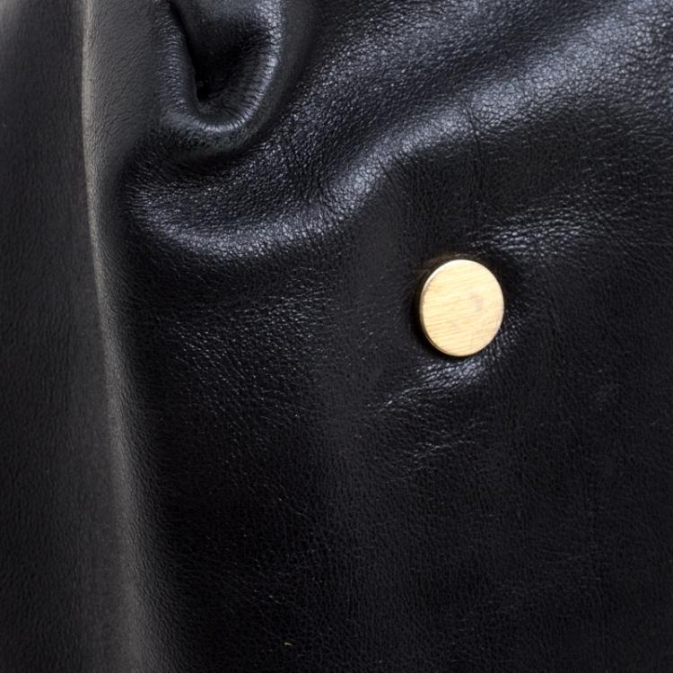 Pre Owned Jimmy Choo Black Leather Tulita Bag