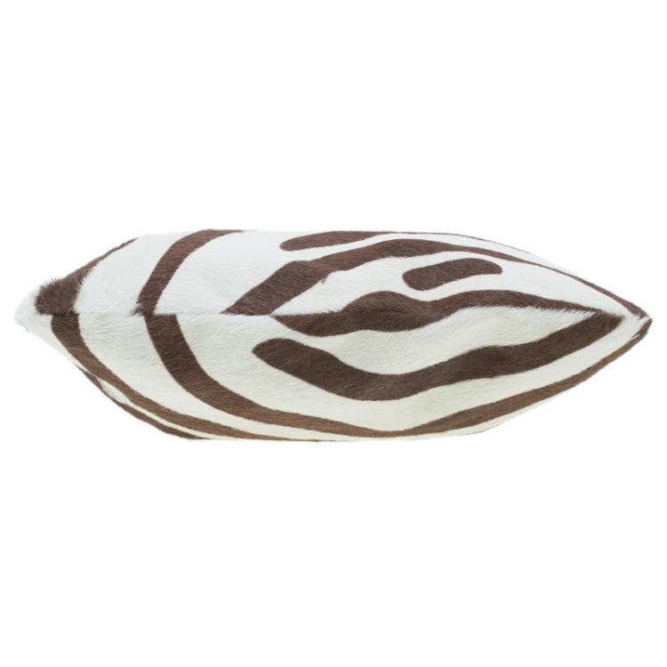 مملوكة مسبقًا Jimmy Choo Brown and White Pony Hair Clutch