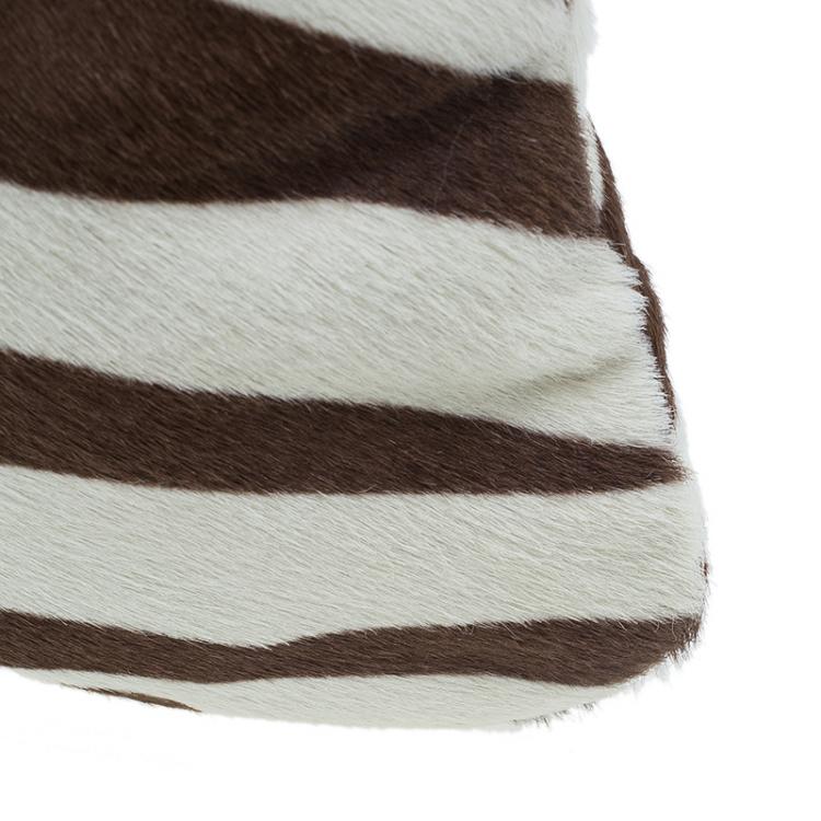 مملوكة مسبقًا Jimmy Choo Brown and White Pony Hair Clutch