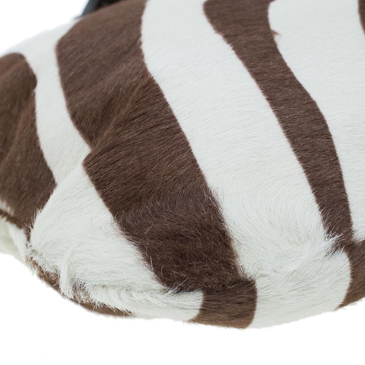 مملوكة مسبقًا Jimmy Choo Brown and White Pony Hair Clutch