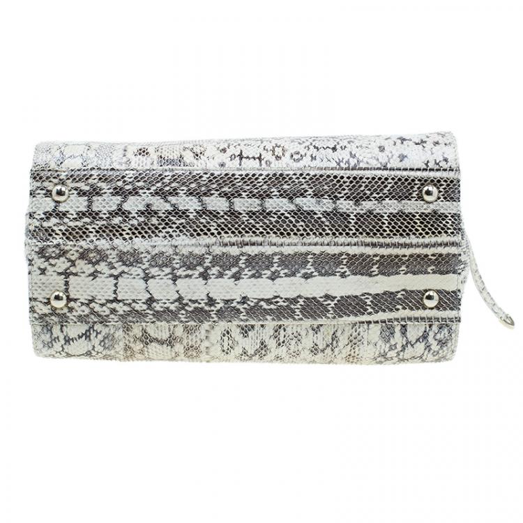 Pre Owned Jimmy Choo Cream Python Rosalie Convertible Satchel