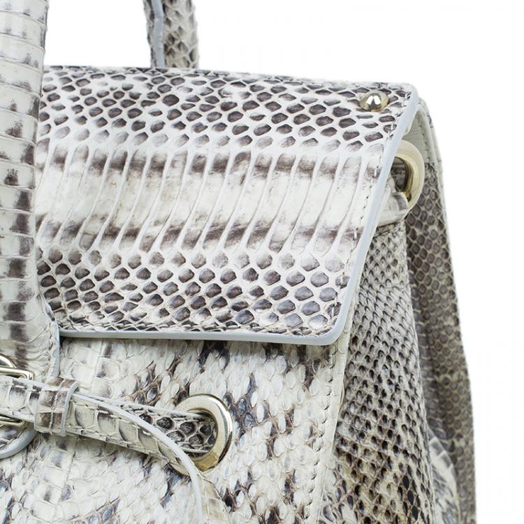 Pre Owned Jimmy Choo Cream Python Rosalie Convertible Satchel