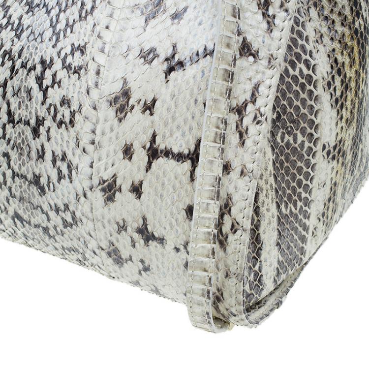 Pre Owned Jimmy Choo Cream Python Rosalie Convertible Satchel