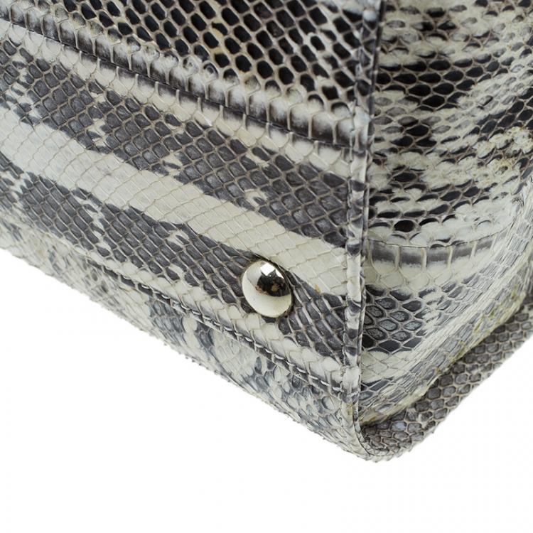 Pre Owned Jimmy Choo Cream Python Rosalie Convertible Satchel