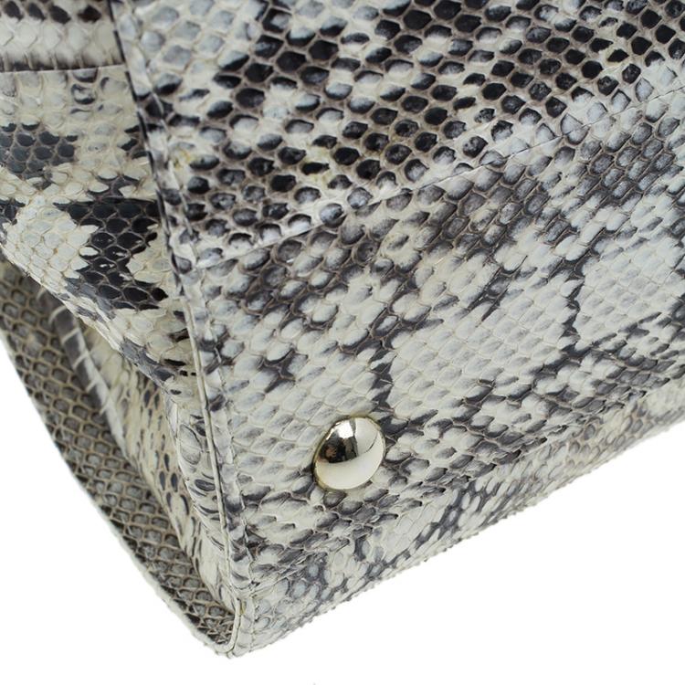 Pre Owned Jimmy Choo Cream Python Rosalie Convertible Satchel