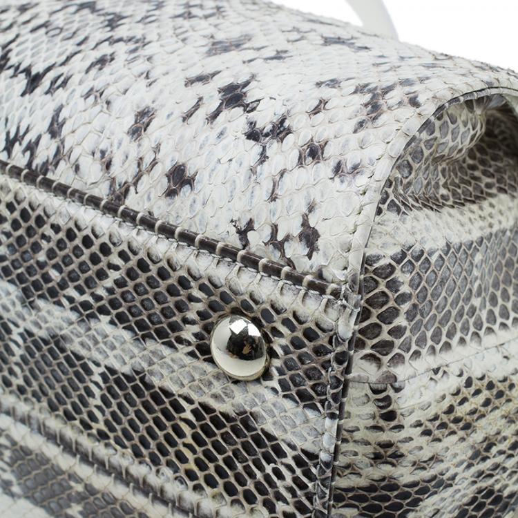 Pre Owned Jimmy Choo Cream Python Rosalie Convertible Satchel