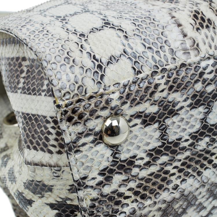 Pre Owned Jimmy Choo Cream Python Rosalie Convertible Satchel