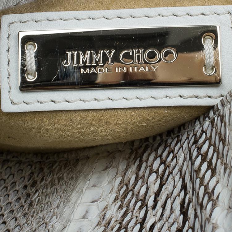 Pre Owned Jimmy Choo Cream Python Rosalie Convertible Satchel