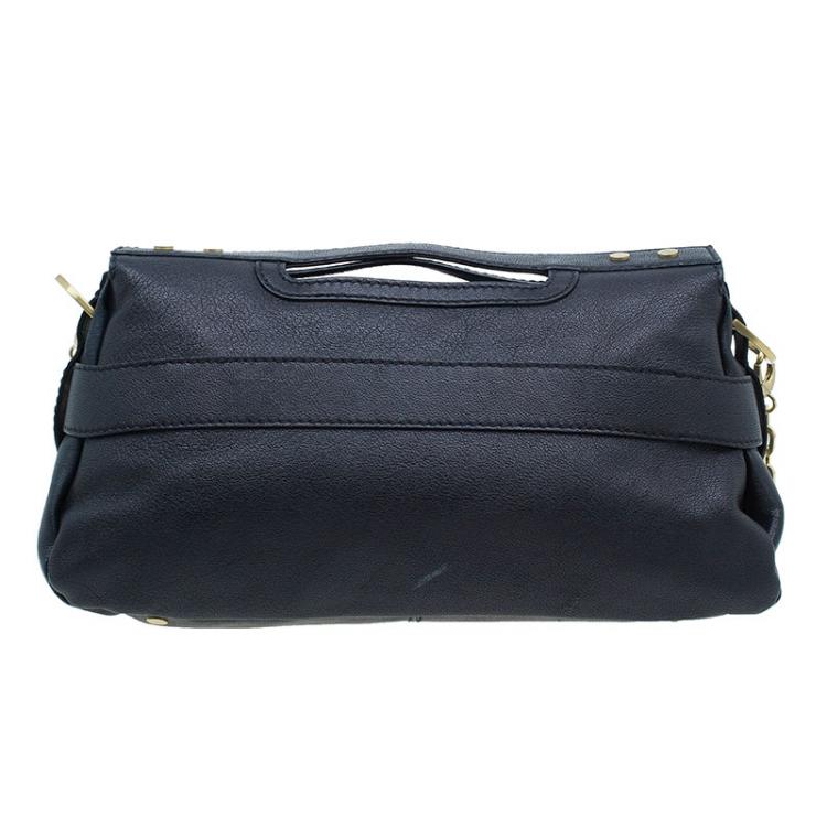 Pre Owned Jimmy Choo Black Leather Tulita Shoulder Bag