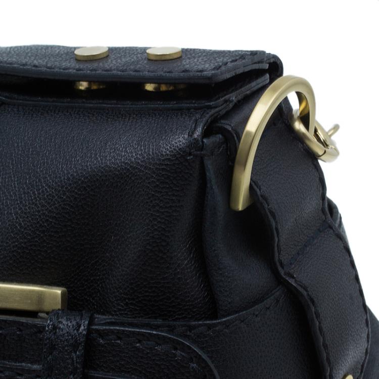Pre Owned Jimmy Choo Black Leather Tulita Shoulder Bag