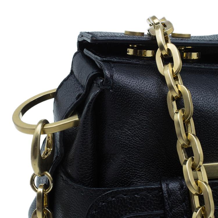 Pre Owned Jimmy Choo Black Leather Tulita Shoulder Bag