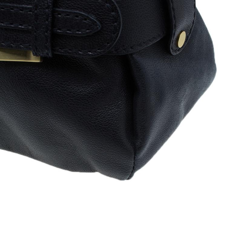 Pre Owned Jimmy Choo Black Leather Tulita Shoulder Bag