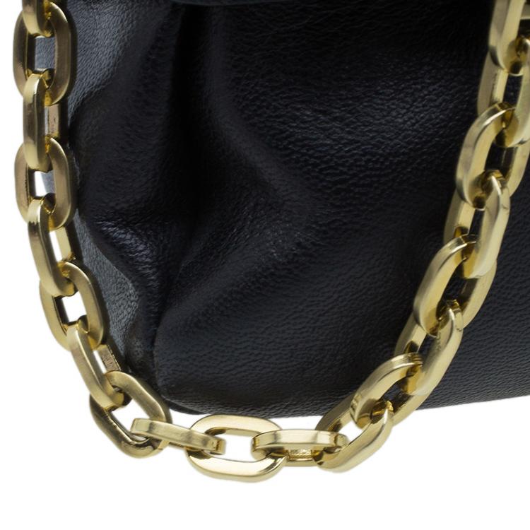 Pre Owned Jimmy Choo Black Leather Tulita Shoulder Bag
