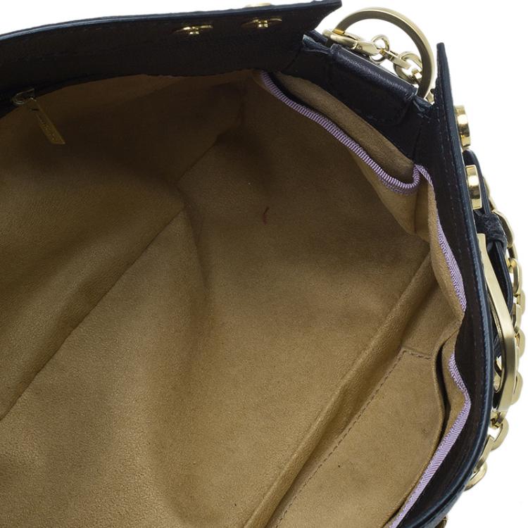 Pre Owned Jimmy Choo Black Leather Tulita Shoulder Bag