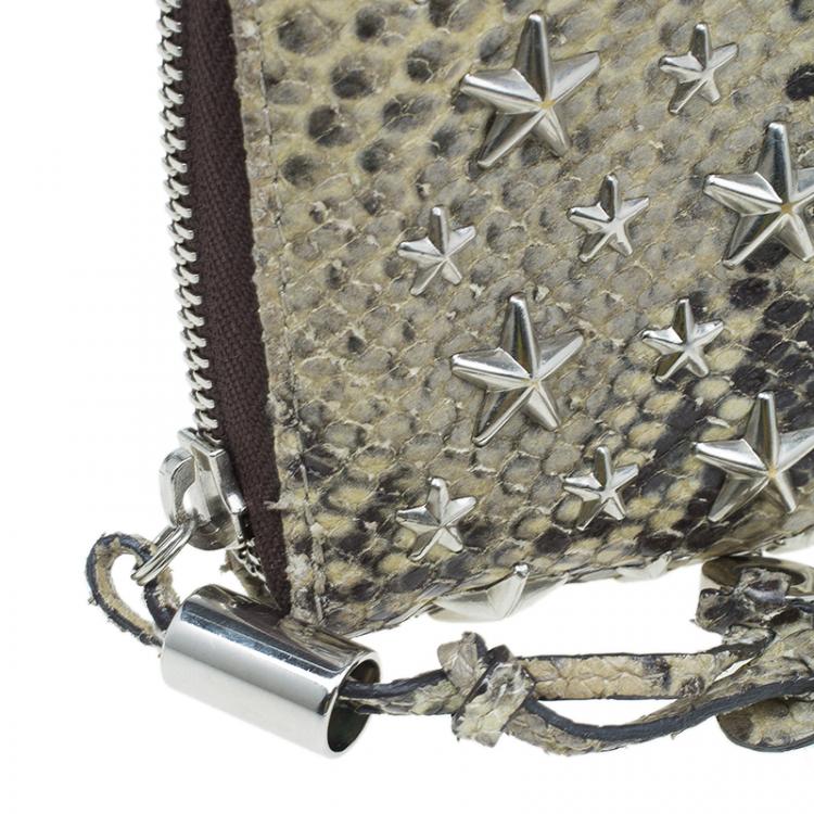 Pre Owned Jimmy Choo Beige Python Wallet