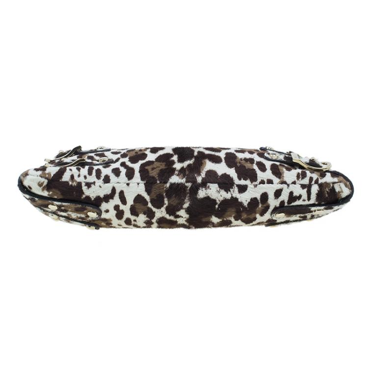 Pre Owned Jimmy Choo Animal Print Pony Hair Bolero Chain Clutch