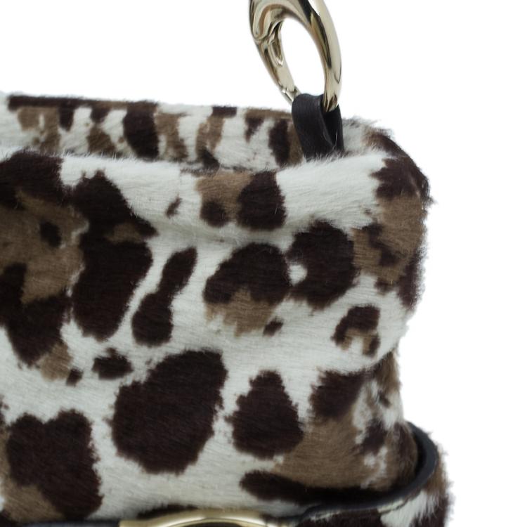 Pre Owned Jimmy Choo Animal Print Pony Hair Bolero Chain Clutch