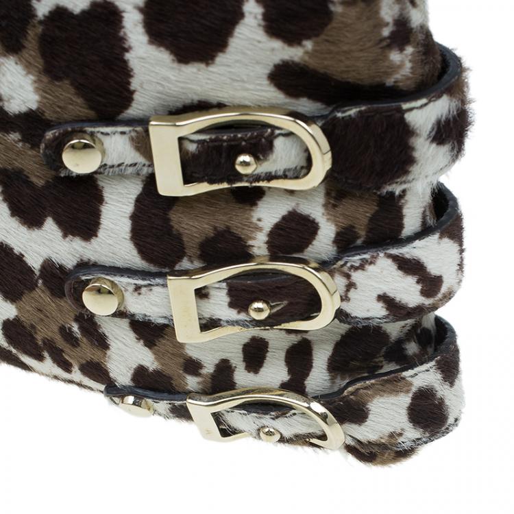 Pre Owned Jimmy Choo Animal Print Pony Hair Bolero Chain Clutch