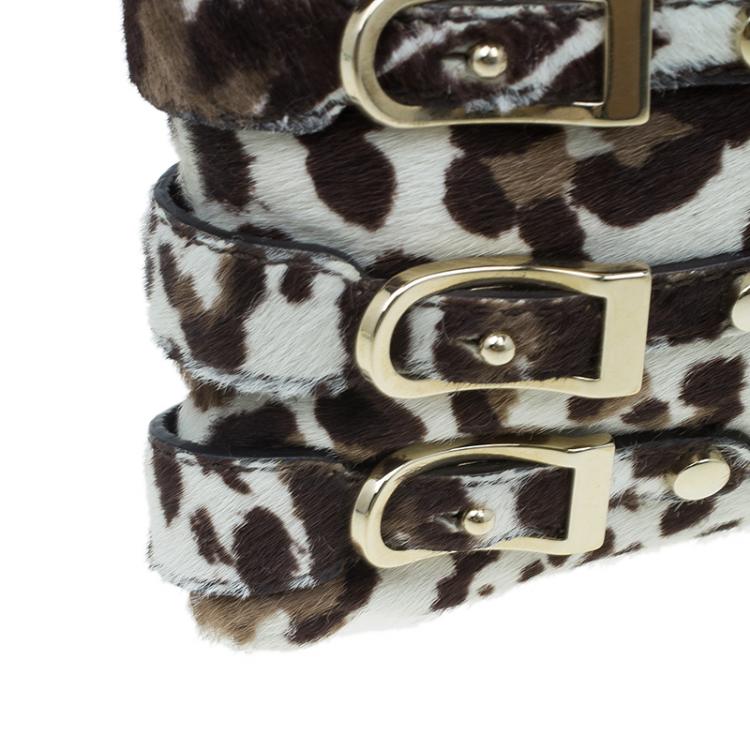Pre Owned Jimmy Choo Animal Print Pony Hair Bolero Chain Clutch