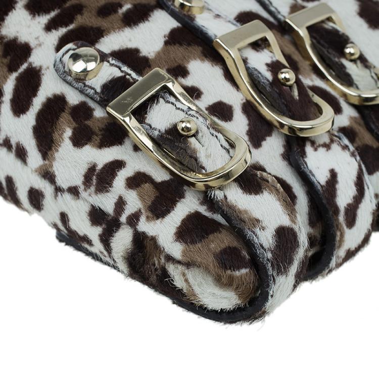Pre Owned Jimmy Choo Animal Print Pony Hair Bolero Chain Clutch
