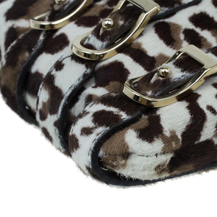 Pre Owned Jimmy Choo Animal Print Pony Hair Bolero Chain Clutch