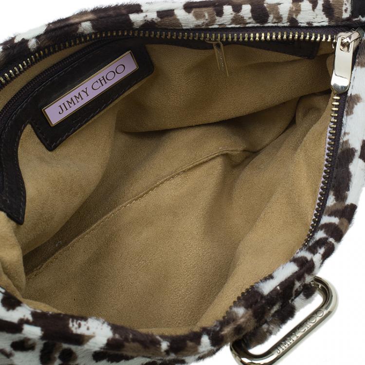 Pre Owned Jimmy Choo Animal Print Pony Hair Bolero Chain Clutch
