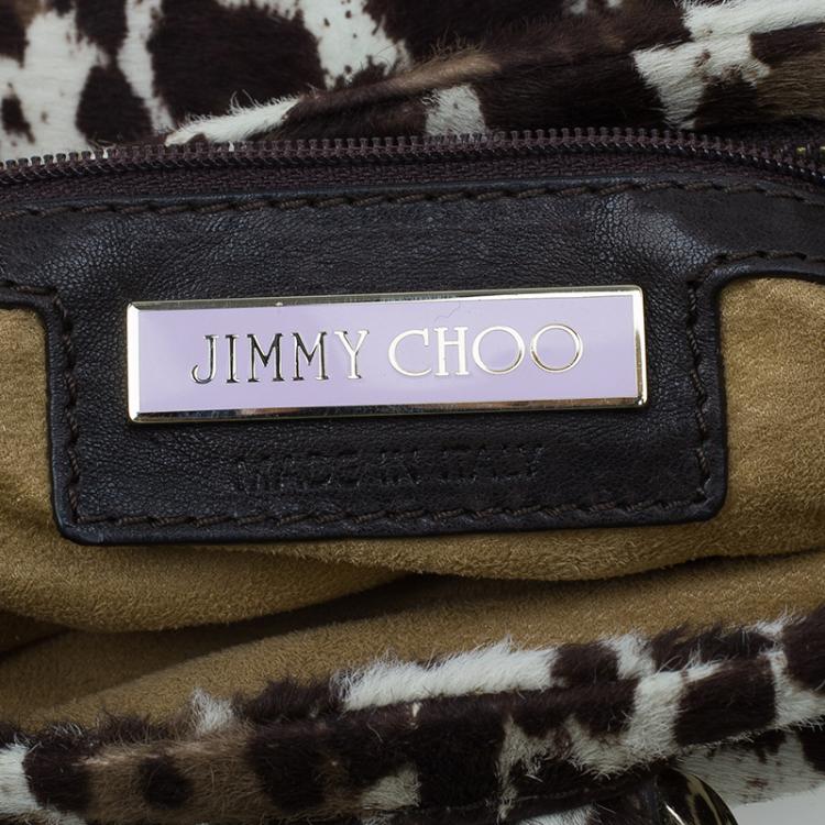 Pre Owned Jimmy Choo Animal Print Pony Hair Bolero Chain Clutch