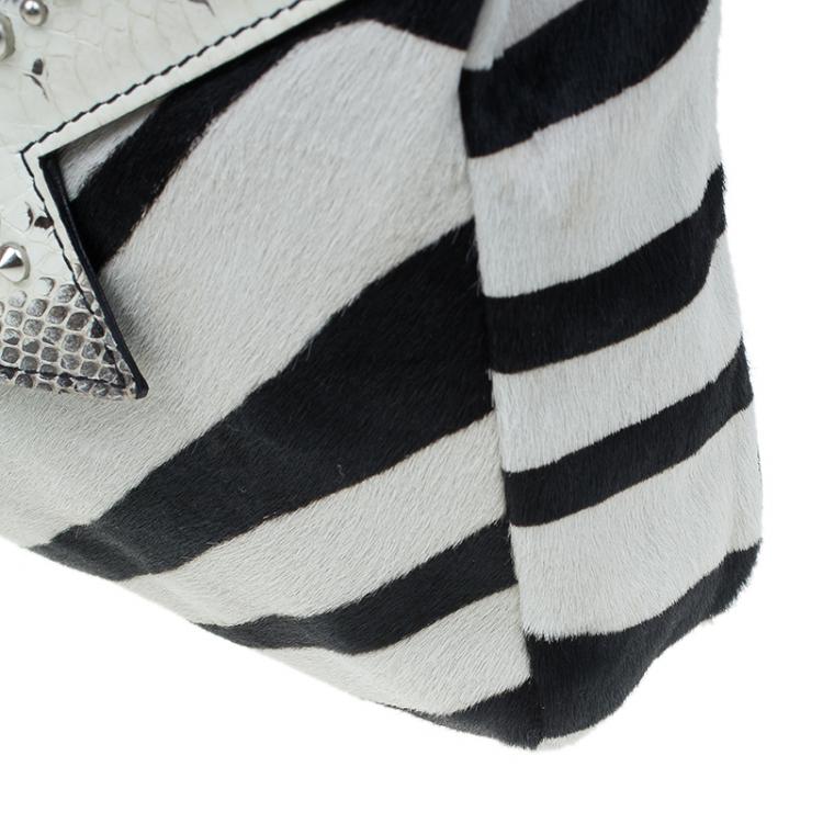 Pre Owned Jimmy Choo Animal Print Pony Hair Shoulder Bag
