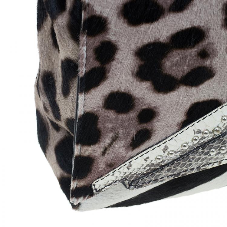 Pre Owned Jimmy Choo Animal Print Pony Hair Shoulder Bag
