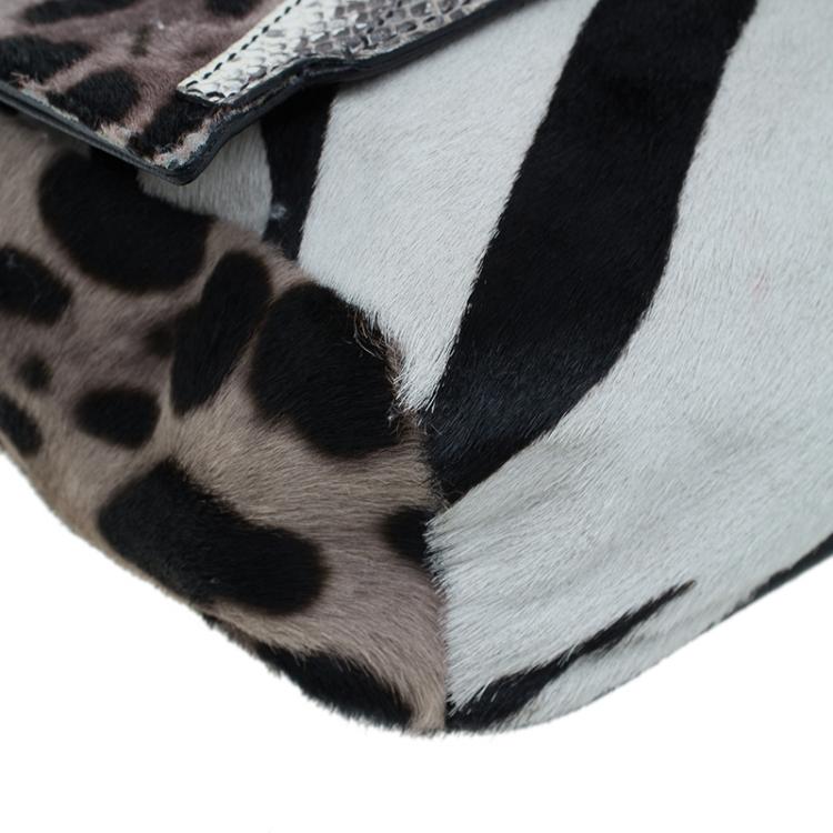 Pre Owned Jimmy Choo Animal Print Pony Hair Shoulder Bag