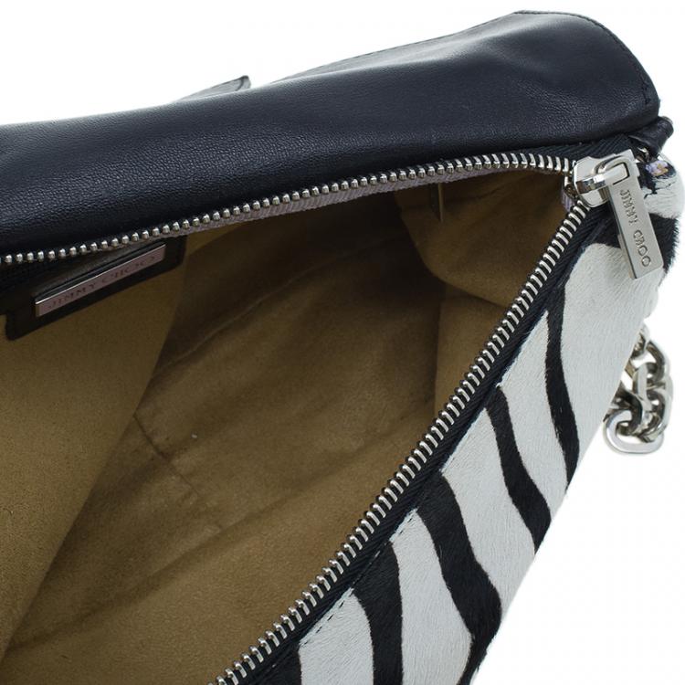 Pre Owned Jimmy Choo Animal Print Pony Hair Shoulder Bag