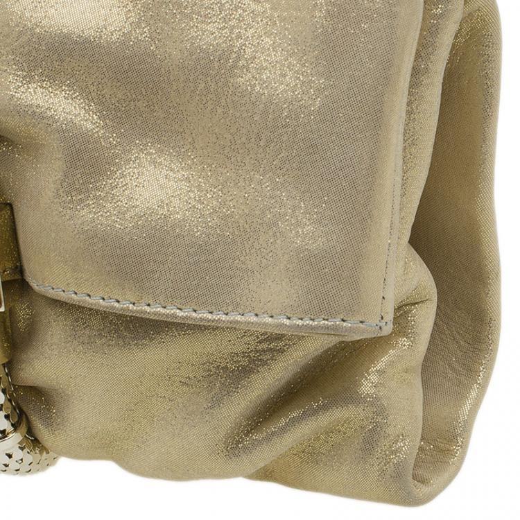 Pre Owned Jimmy Choo Metallic Gold Brushed Chandra Clutch 