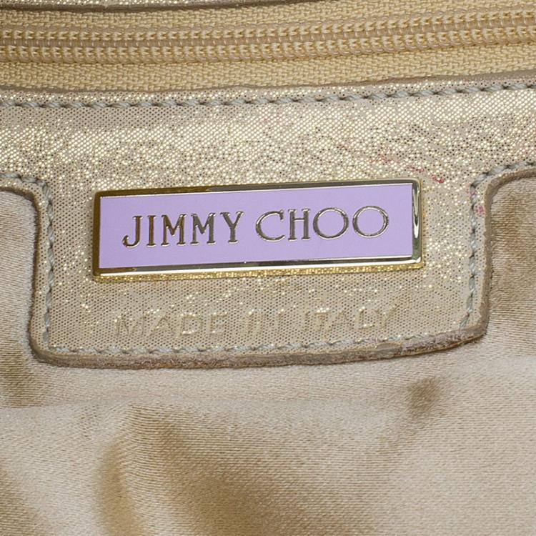Pre Owned Jimmy Choo Metallic Gold Brushed Chandra Clutch 