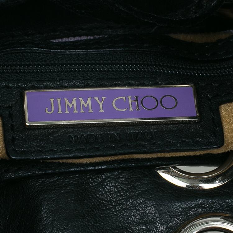 مملوكة مسبقًا Jimmy Choo Black Leather/Snakeskin Trim Ramona Tote Bag