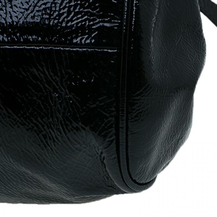 Pre Owned Jimmy Choo Crackled Patent Leather Large Riki Tote Bag