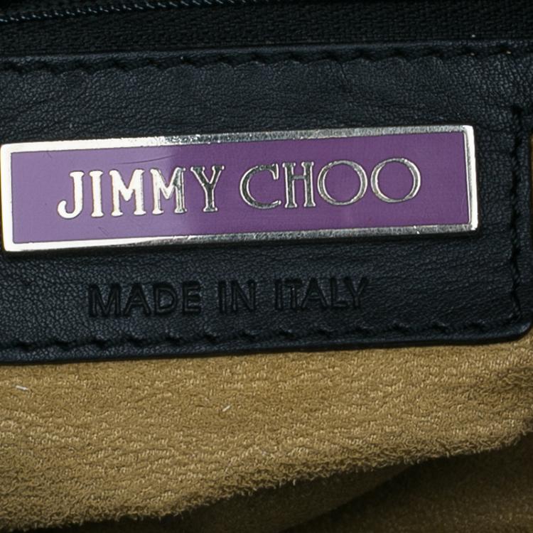 Pre Owned Jimmy Choo Crackled Patent Leather Large Riki Tote Bag