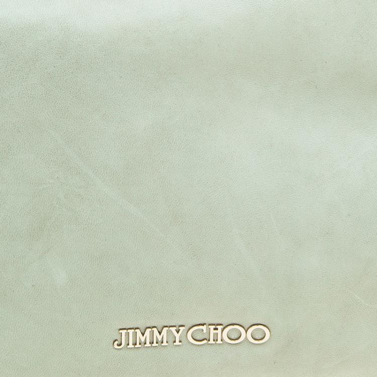 Pre Owned Jimmy Choo Light Grey Leather Small Solar Hobo Bag