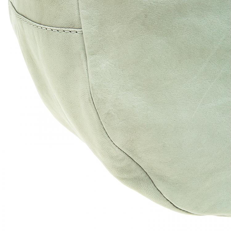 Pre Owned Jimmy Choo Light Grey Leather Small Solar Hobo Bag