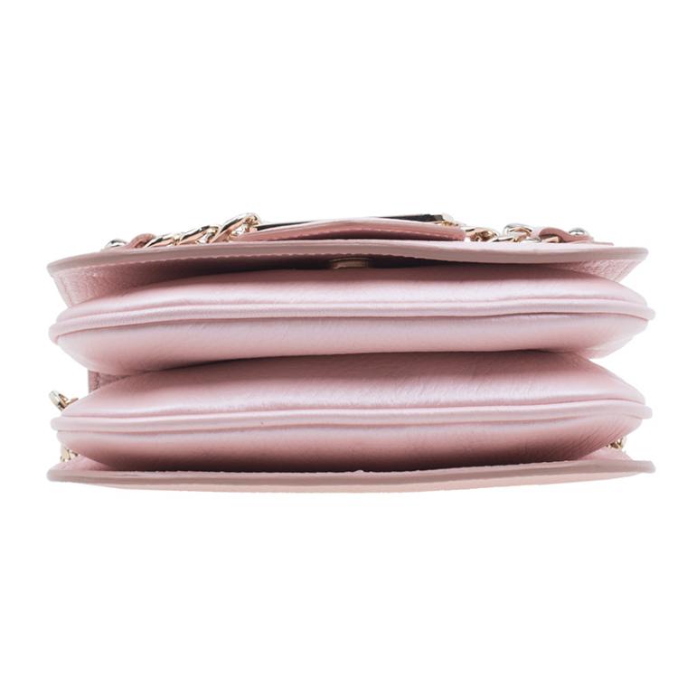Pre Owned Jimmy Choo Metallic Pink Deerskin Leather Shadow Crossbody Bag