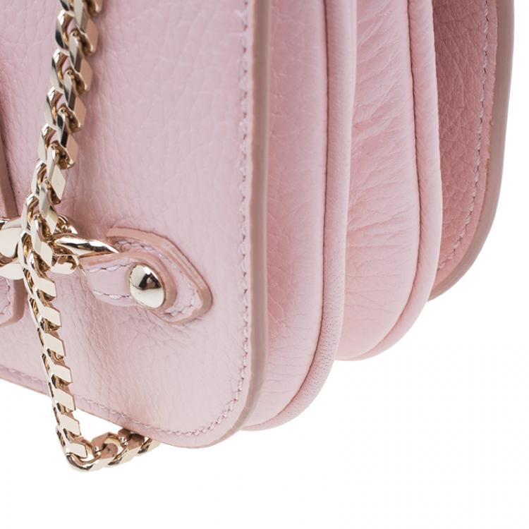Pre Owned Jimmy Choo Metallic Pink Deerskin Leather Shadow Crossbody Bag