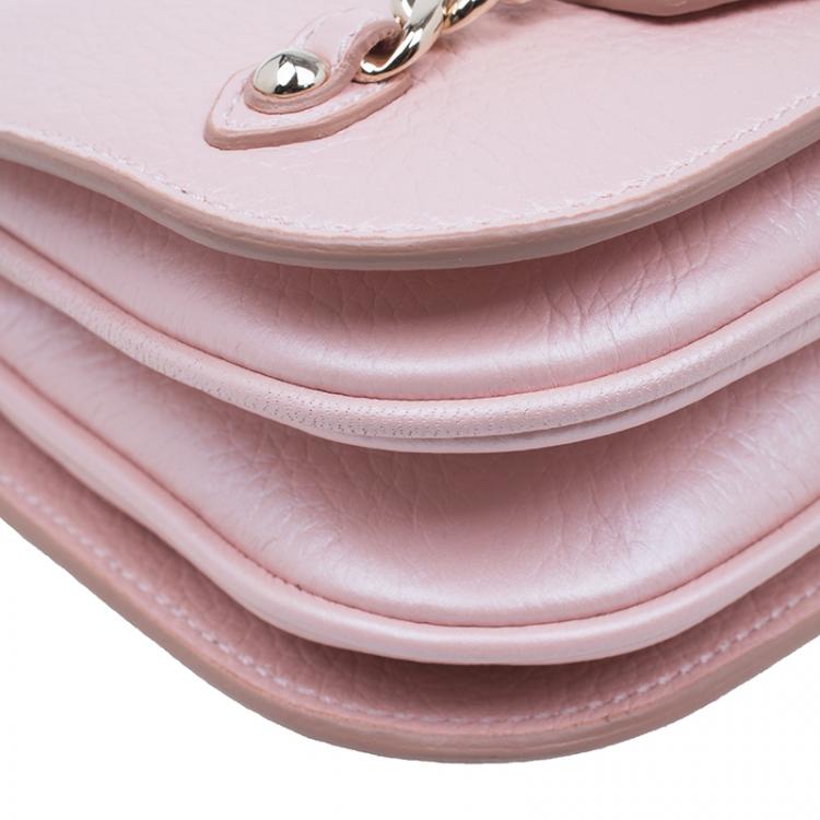 Pre Owned Jimmy Choo Metallic Pink Deerskin Leather Shadow Crossbody Bag