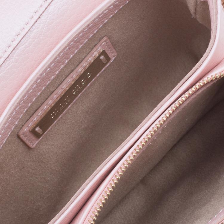 Pre Owned Jimmy Choo Metallic Pink Deerskin Leather Shadow Crossbody Bag