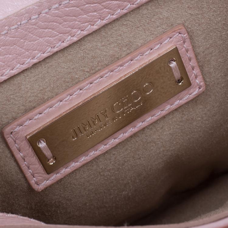 Pre Owned Jimmy Choo Metallic Pink Deerskin Leather Shadow Crossbody Bag
