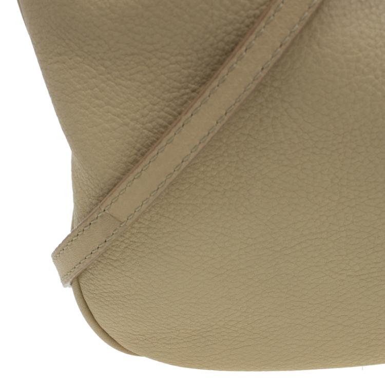 Pre Owned Jimmy Choo Beige Leather Ringo Drawstring Hobo