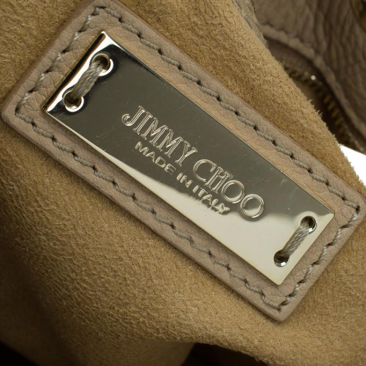 Pre Owned Jimmy Choo Beige Leather Ringo Drawstring Hobo