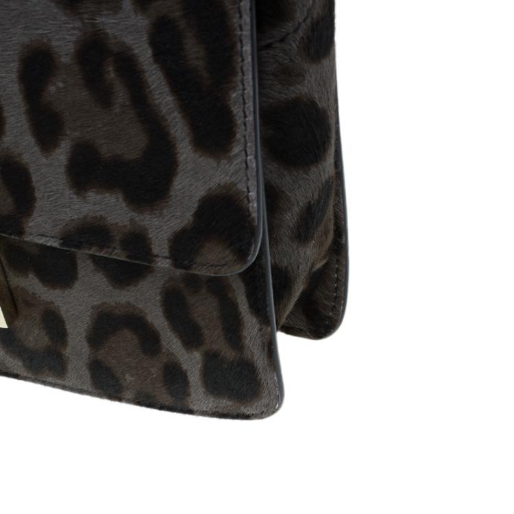 مملوكة مسبقًا Jimmy Choo Grey Leopard Print Pony Hair Rebel Shoulder Bag